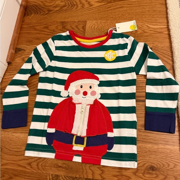 NWT Mini Boden Christmas Santa Zip Up Long Sleeve Shirt 3-4 years - Picture 1 of 9